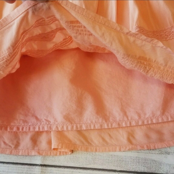 Modbe Layered Peach Mini Skirt- Lace & Pleating Details- Size Medium - Picture 5 of 9